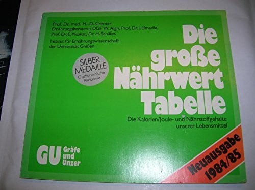 Die große nährwert tabelle - große, nährwert-tabelle